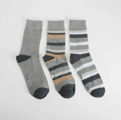 Pack 3 calcetines rayas gris MERKAL