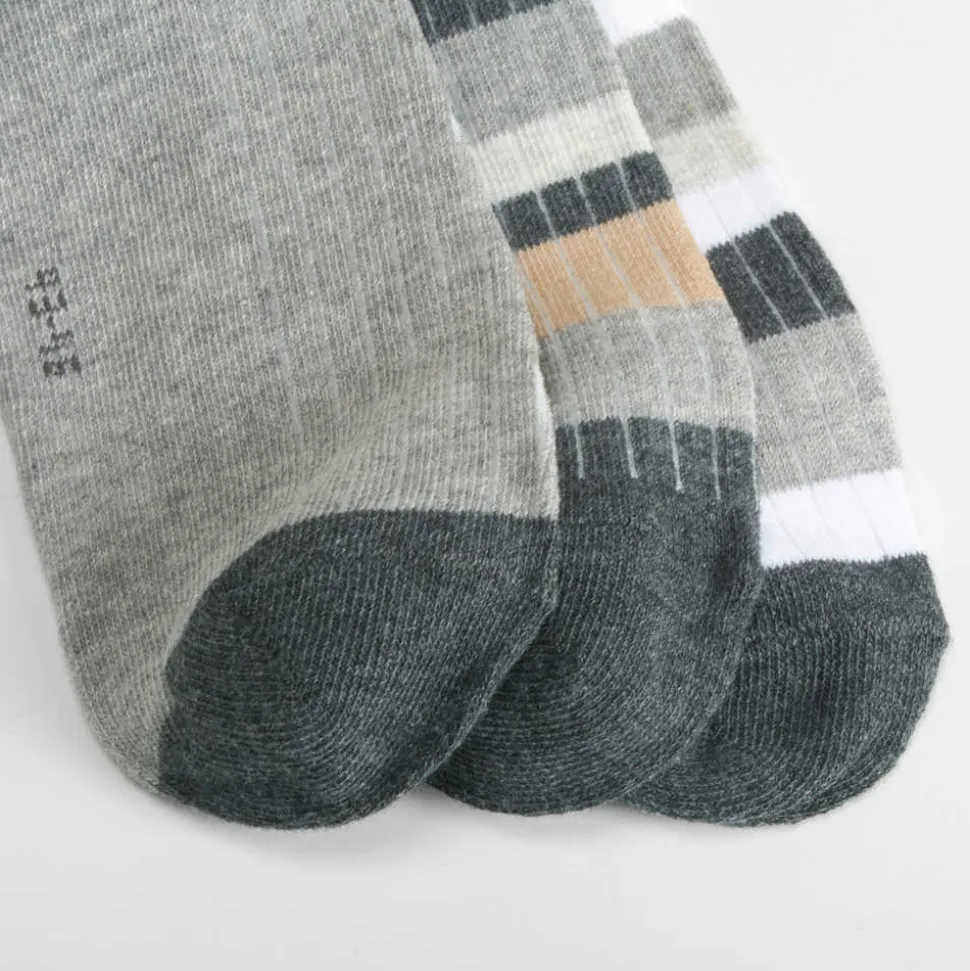 Pack 3 calcetines rayas gris MERKAL