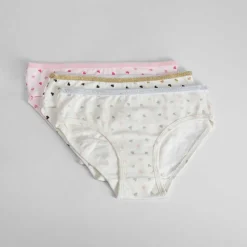 Pack de 3x braguitas con corazones niña