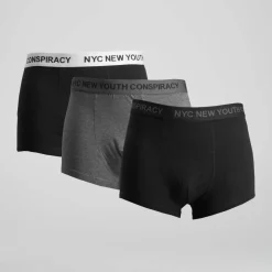 Pack 3x boxers hombre negro gris contraste