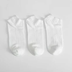 Pack 3x calcetines blancos canalé mujer