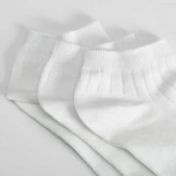 Pack 3x calcetines blancos canalé mujer