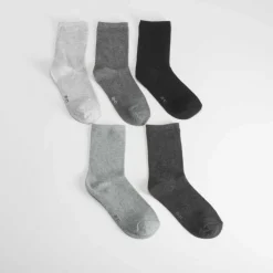 Pack 5x calcetines largos gris mujer