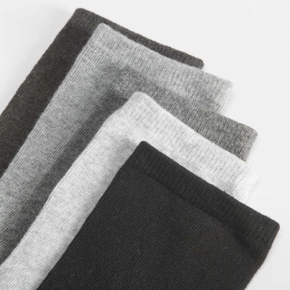 Pack 5x calcetines largos gris mujer