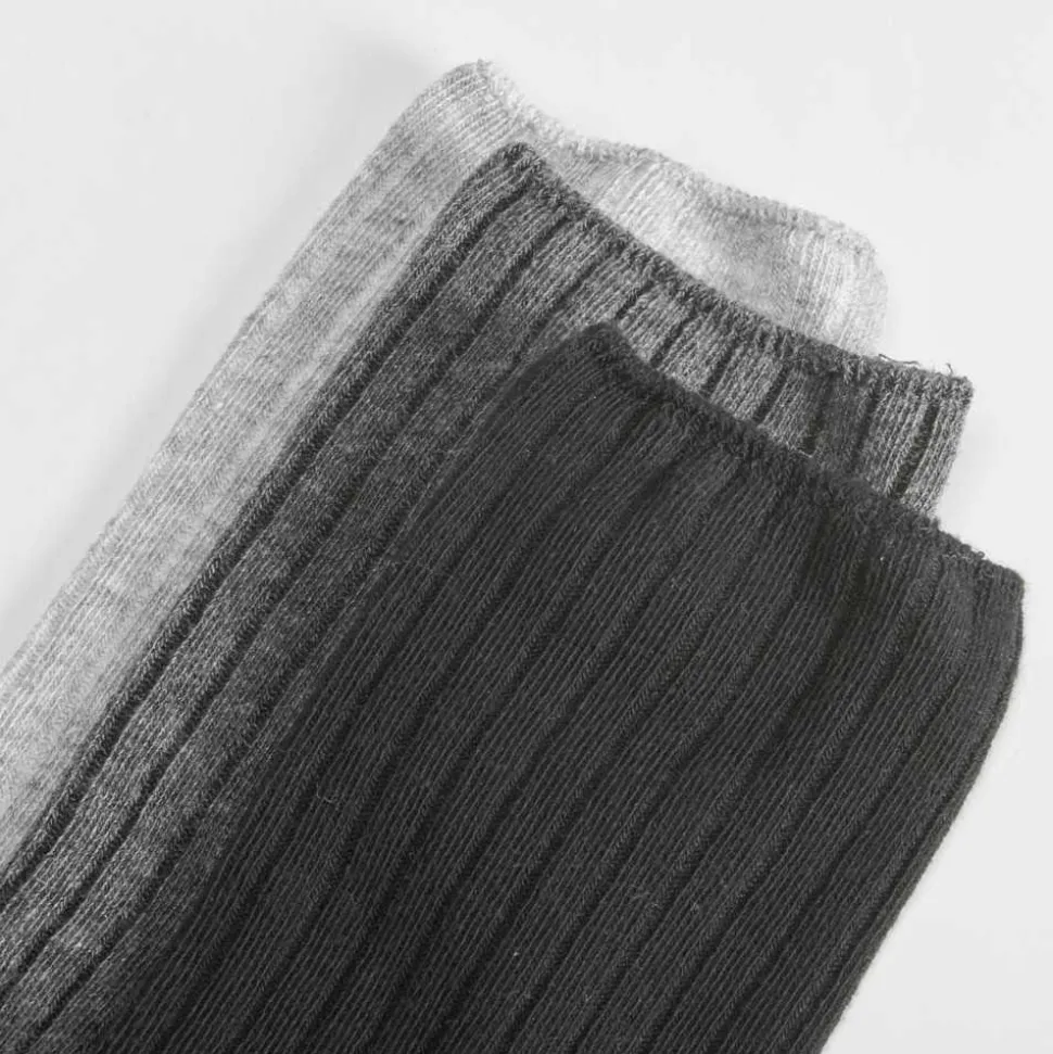 Pack x3 calcetines largos gris negro de mujer