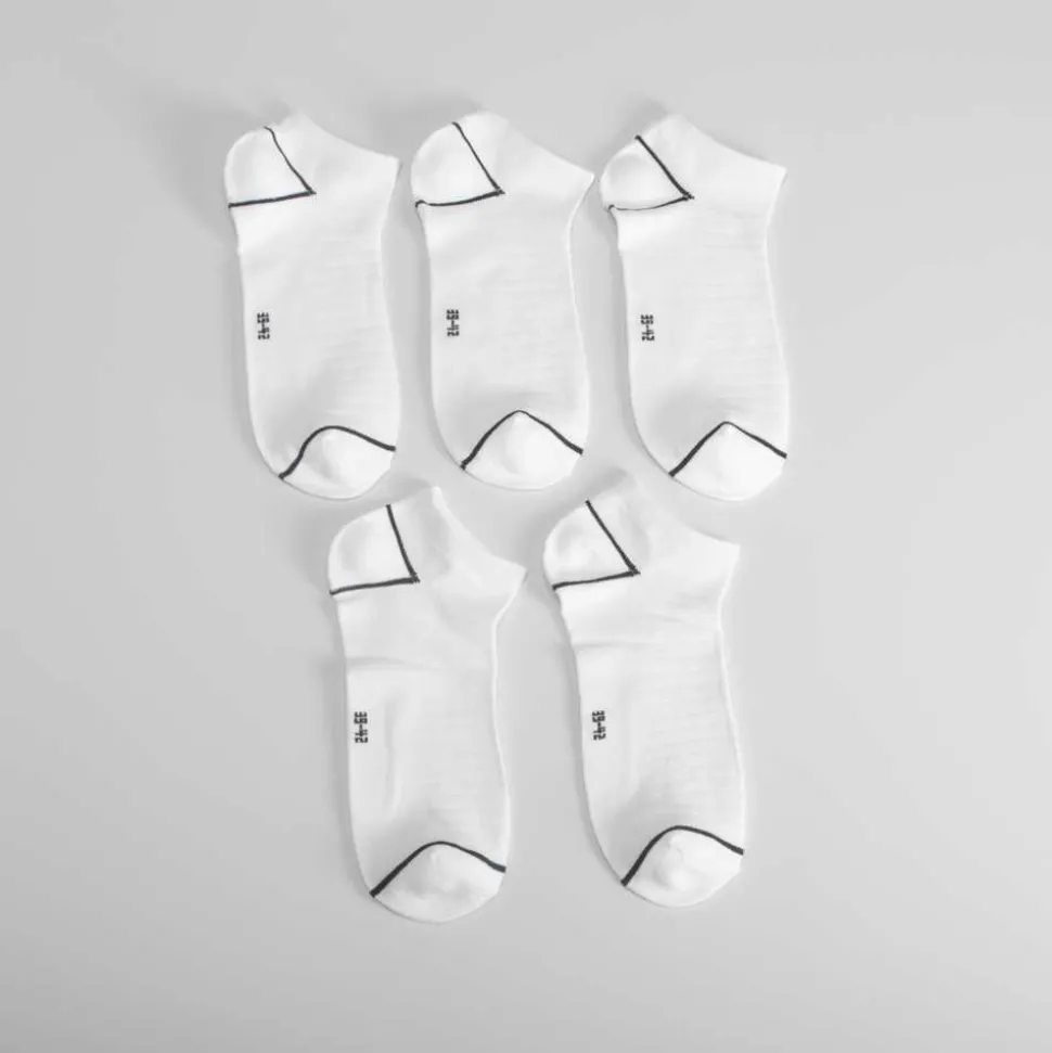 Pack 5x calcetines sport blancos de hombre