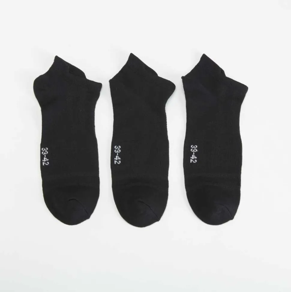 Pack 3x calcetines tobilleros negro MKL