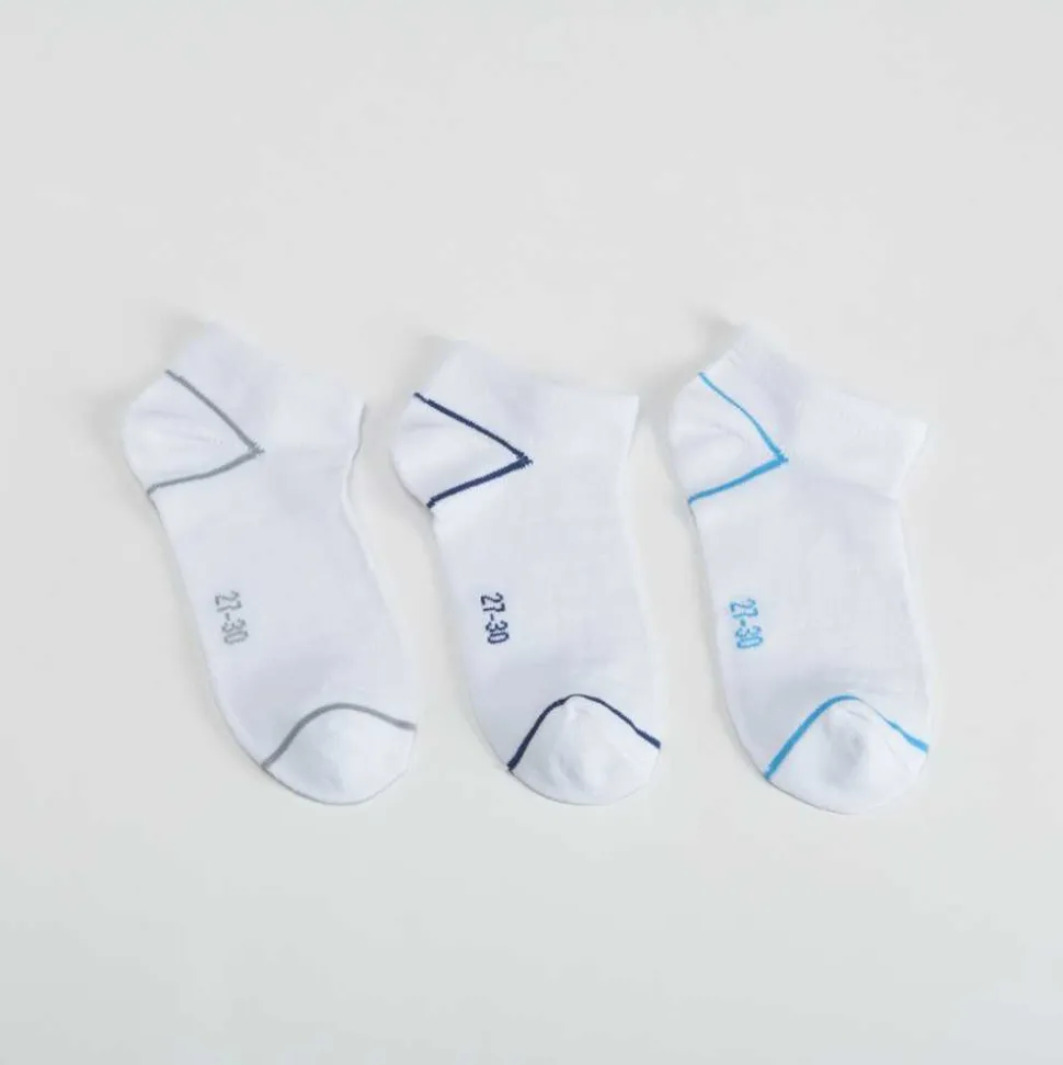 Pack 3x calcetines tobilleros blancos MKL