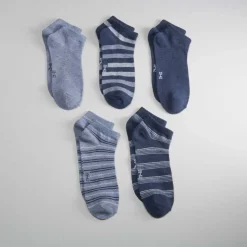 Pack x5 calcetines tobilleros rayas azules MKL