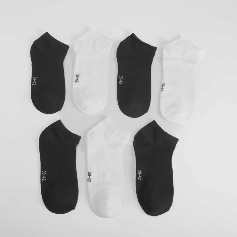 Pack X7 pares calcetines blanco negro
