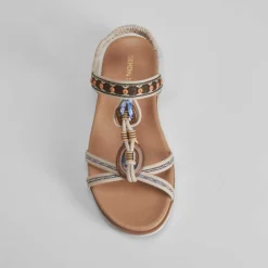 Sandalia aros madera beige SENDA ROAD