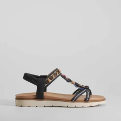 Sandalia aros madera negra SENDA ROAD
