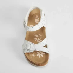 Sandalia bio con hebillas y brillo blanco OH GIRL