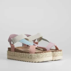 Sandalia bio con plataforma multicolor NYC