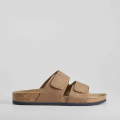 Sandalia bio con velcro marrón NYC