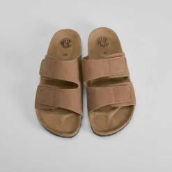 Sandalia bio con velcro marrón NYC