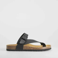 Sandalia bio de piel negra SENDA ROAD