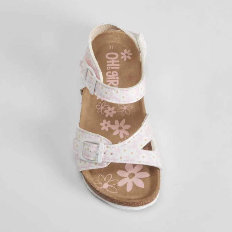 Sandalia bio flores rosa OH GIRL