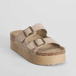 Sandalia bio plataforma rallada rosa NYC