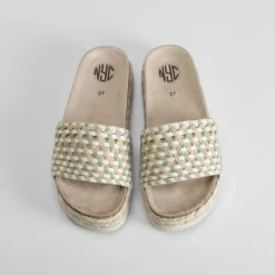 Sandalia bio plataforma verde NYC