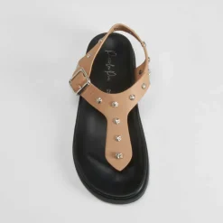 Sandalia bio tachuelas beige PICCOLA PIU