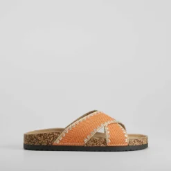 Sandalia bio tiras cruzadas naranja SENDA ROAD