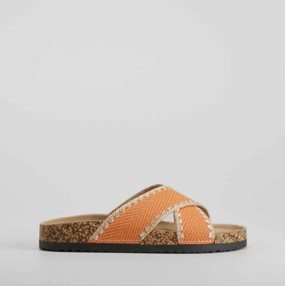 Sandalia bio tiras cruzadas naranja SENDA ROAD