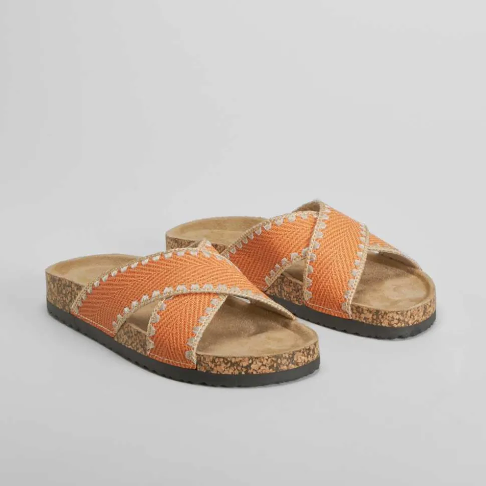 Sandalia bio tiras cruzadas naranja SENDA ROAD