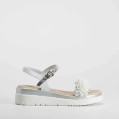 Sandalia blanca de piel OH GIRL