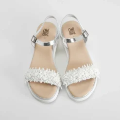 Sandalia blanca de piel OH GIRL