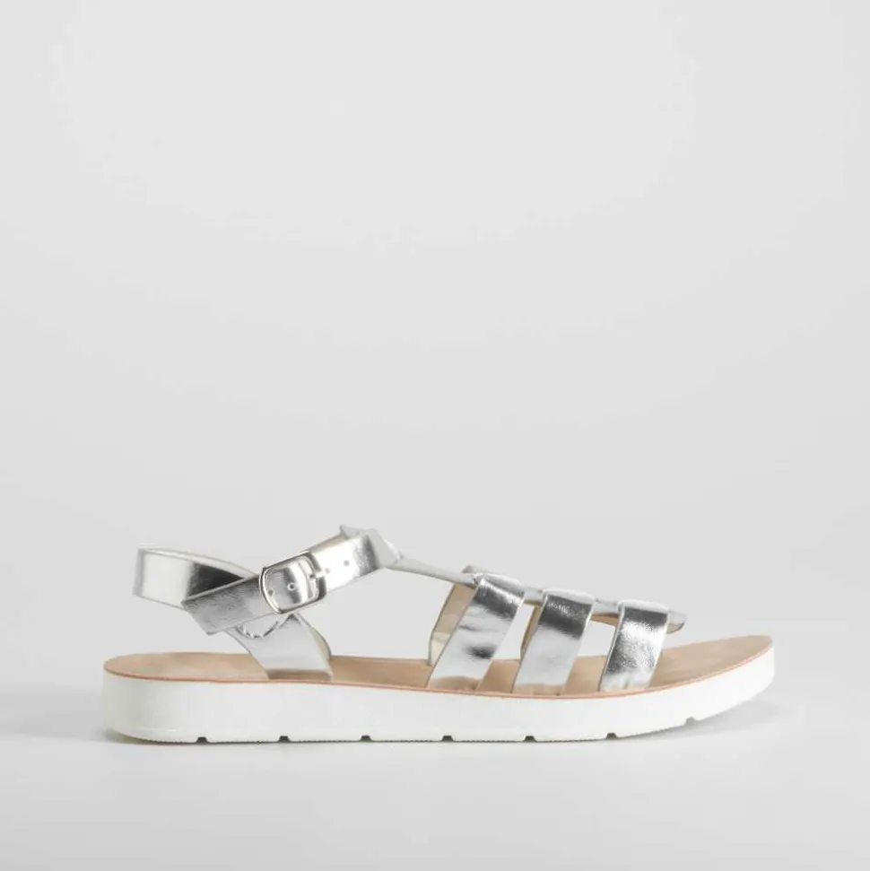 Sandalia cangrejera color plata OH GIRL