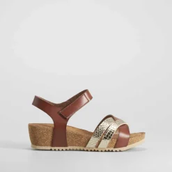 Sandalia cuña bio camel XTI