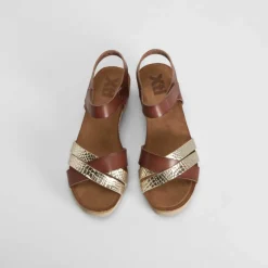Sandalia cuña bio camel XTI