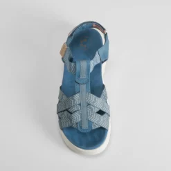 Sandalia cuña tiras azul COMFEET