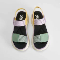 Sandalia cuña tiras perfos multicolor XTI