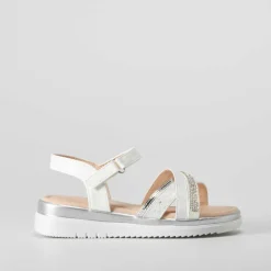 Sandalia de tiras brillo infantil blanca OH GIRL