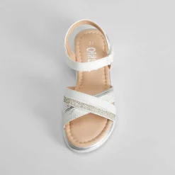 Sandalia de tiras brillo infantil blanca OH GIRL