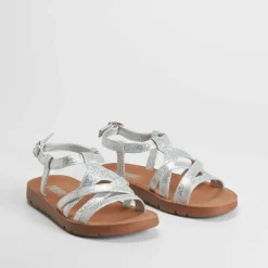 Sandalia de tiras glitter plata OH GIRL