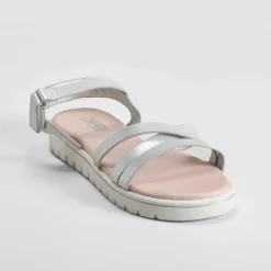Sandalia de tiras velcro plata OH GIRL
