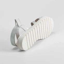 Sandalia de tiras velcro plata OH GIRL