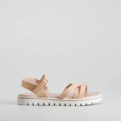 Sandalia de tiras velcro rosa OH GIRL