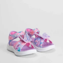 Sandalia deportiva mariposa rosa y lila SKECHERS