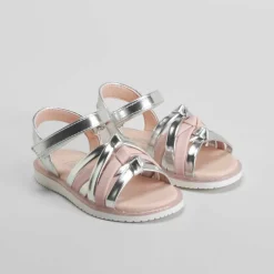 Sandalia nudos infantil de plata OH GIRL