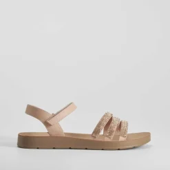 Sandalia plana con brillo rosa OH GIRL