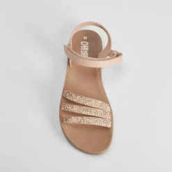 Sandalia plana con brillo rosa OH GIRL