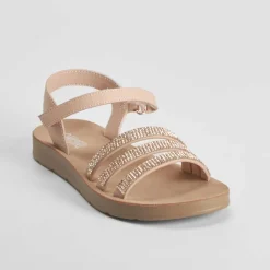 Sandalia plana con brillo rosa OH GIRL