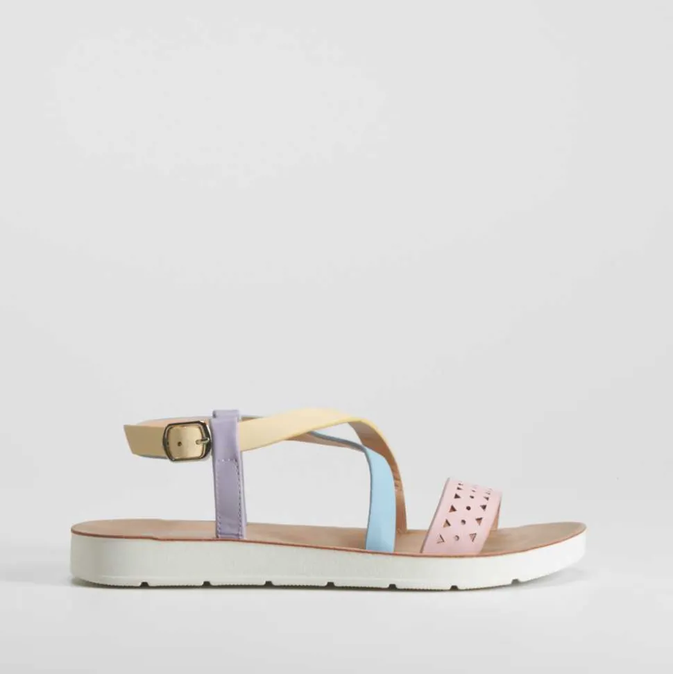 Sandalia plana de tiras multicolor OH GIRL