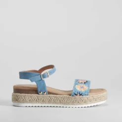 Sandalia plataforma yute azul OH GIRL