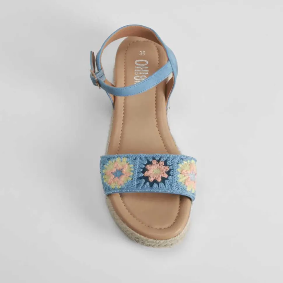 Sandalia plataforma yute azul OH GIRL