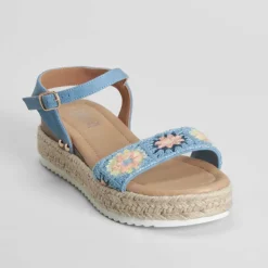Sandalia plataforma yute azul OH GIRL